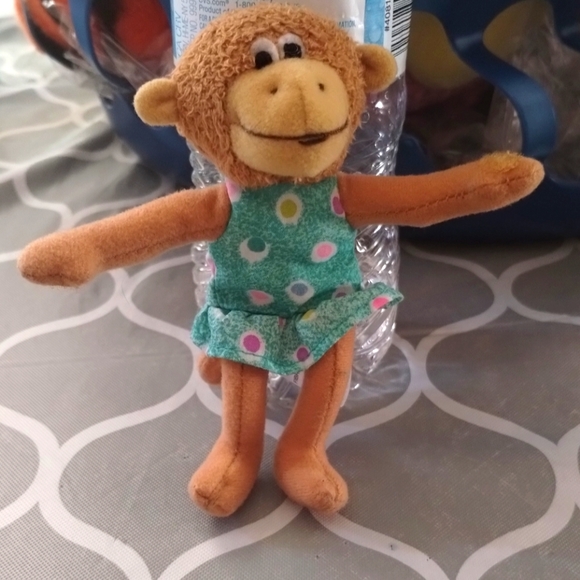 Five Little Monkeys Finger Puppet Replacement Plush in Polka Dot Blue Dress 5in - Picture 2 of 12